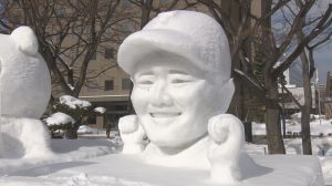清宮選手の雪像