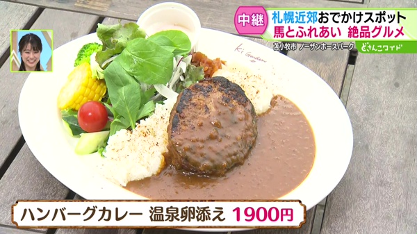 ●ハンバーグカレー 温泉卵添え 1900円