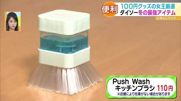 ●Push Wash キッチンブラシ 110円